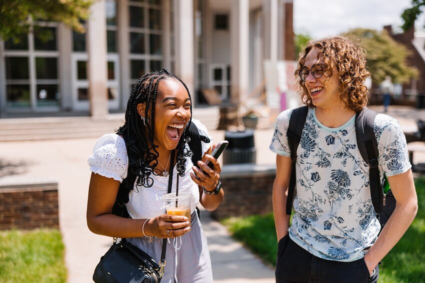 Two K students laughing