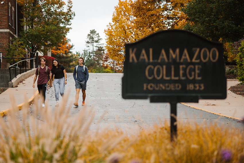 K sign with students in the background