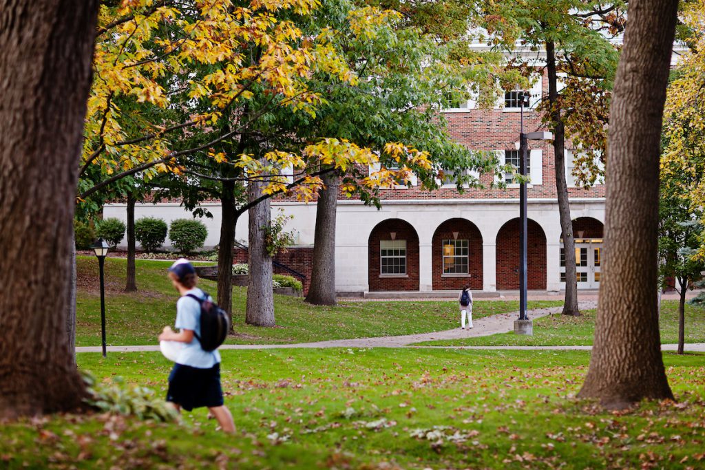 Fall photo of Dewing Hall
