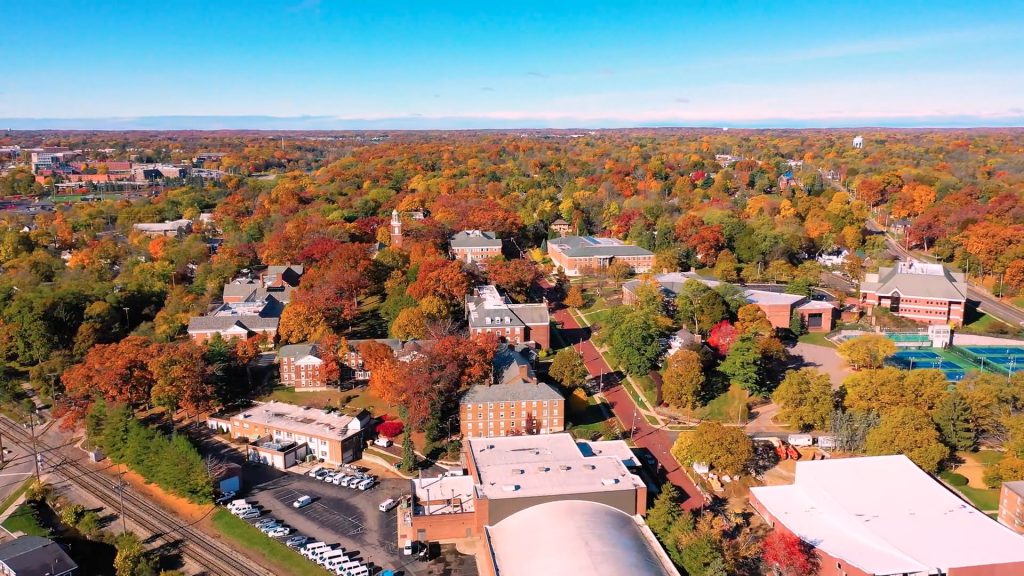 Arial view of campus